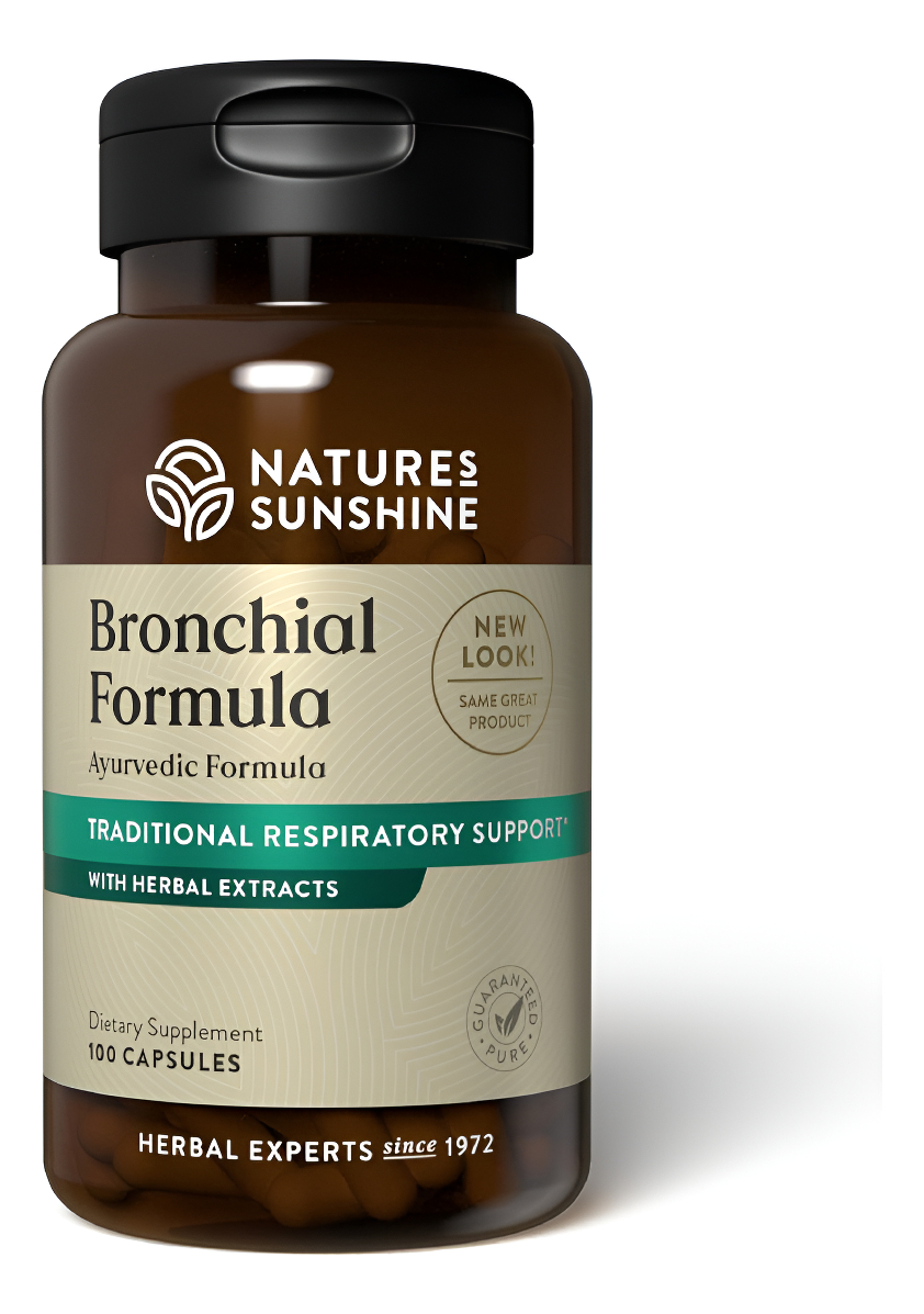 Nature's Sunshine Fórmula Bronquial, Suplemento Herbal, 100 Cápsulas