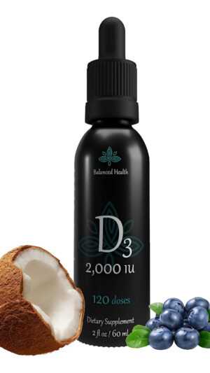 Balance Health D3 2,000 Ui, 2 Onzas Líquidas, 120 Dosis, Gotas Líquidas De Vitamina D Con Aceite Mct