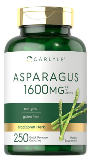 Carlyle Suplemento De Espárragos | 1600 Mg | 250 Cápsulas En Polvo | Fórmula Sin Omg Y Sin Gluten
