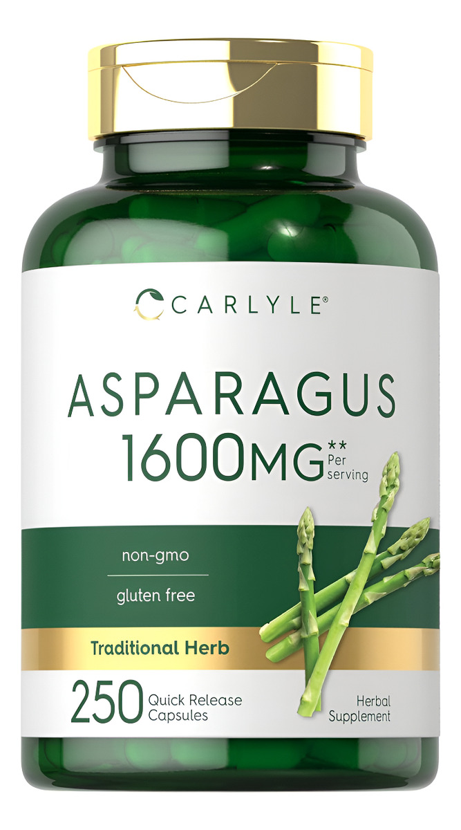 Carlyle Suplemento De Espárragos | 1600 Mg | 250 Cápsulas En Polvo | Fórmula Sin Omg Y Sin Gluten