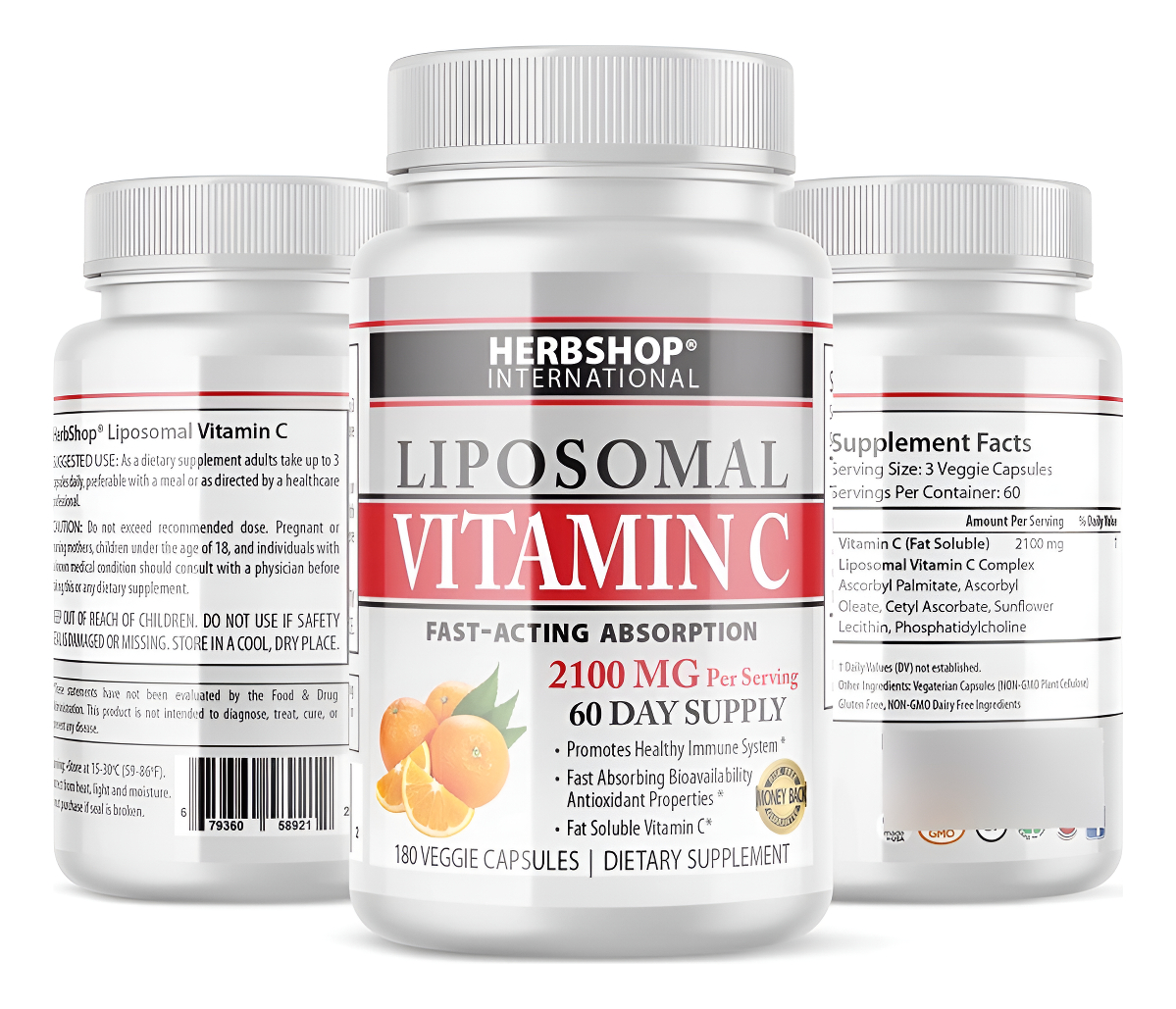 Vitamina Ciposomal C 2100mg, 180 Cápsulas Vegetarianas Abs