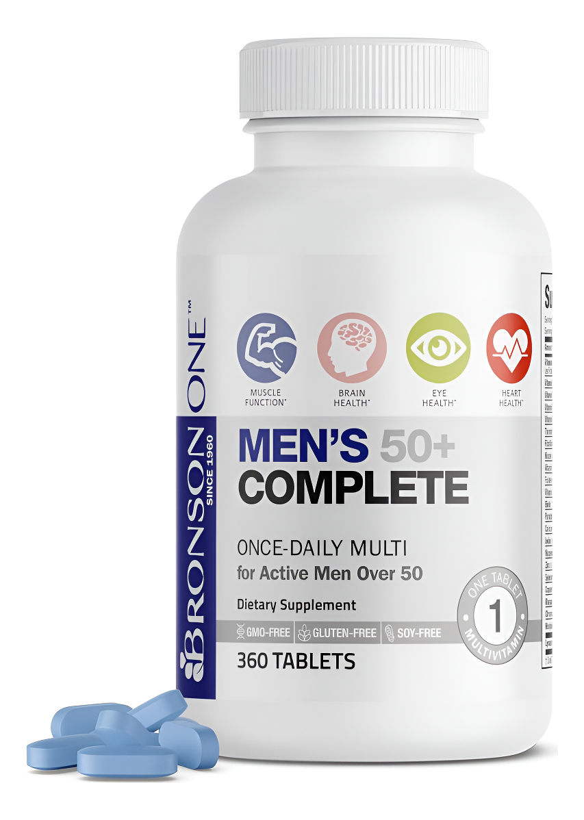 Bronson One Daily - Multivitamínico Completo Para Hombre 50+, 360 Tabletas