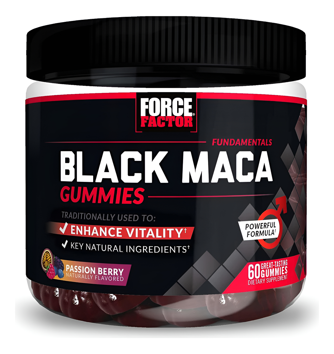 Force Factor Gomitas De Maca Negra, Raíz De Maca Negra Para Mejorar La Vitalidad En Hombres Y Mujeres, Aumentar La Ener