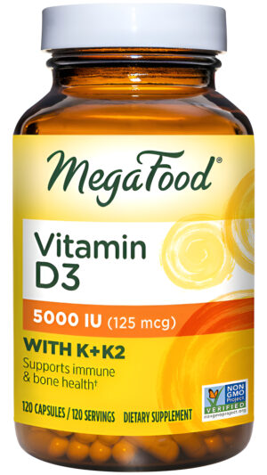 Megafood Vitamina D3 5000 Iu (125 Mcg)  Salud Ósea Y Apoyo Inmunológico