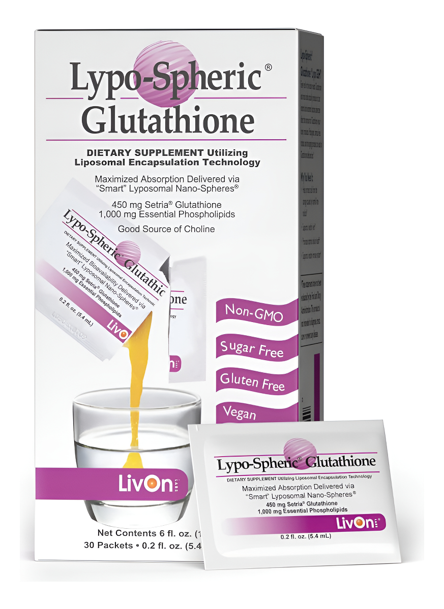 Glutatión Lipoesférico - 30 Paquetes - 450 Mg De Glutatión Por Paquete - Liposoma Encapsulado Para Una Máxima Biodispon