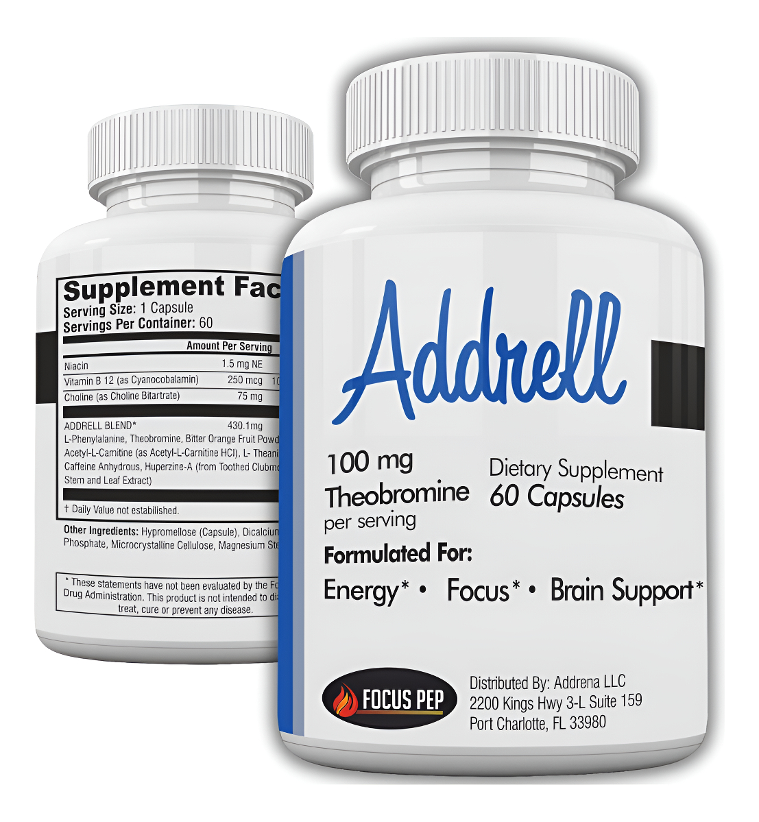 Addrell Píldoras Estimulantes Energéticas, Suplemento De Estudio, Suplementos Nootrópicos Naturales
