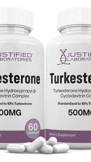 Justified Laboratories (2 Unidades) Turkesterone 500mg 10% Estandarizado Naturalmente Aumenta La Resistencia Resistenci