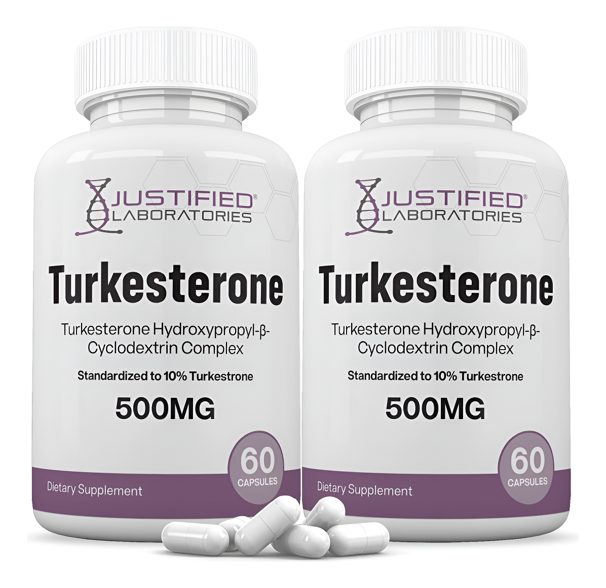 Justified Laboratories (2 Unidades) Turkesterone 500mg 10% Estandarizado Naturalmente Aumenta La Resistencia Resistenci
