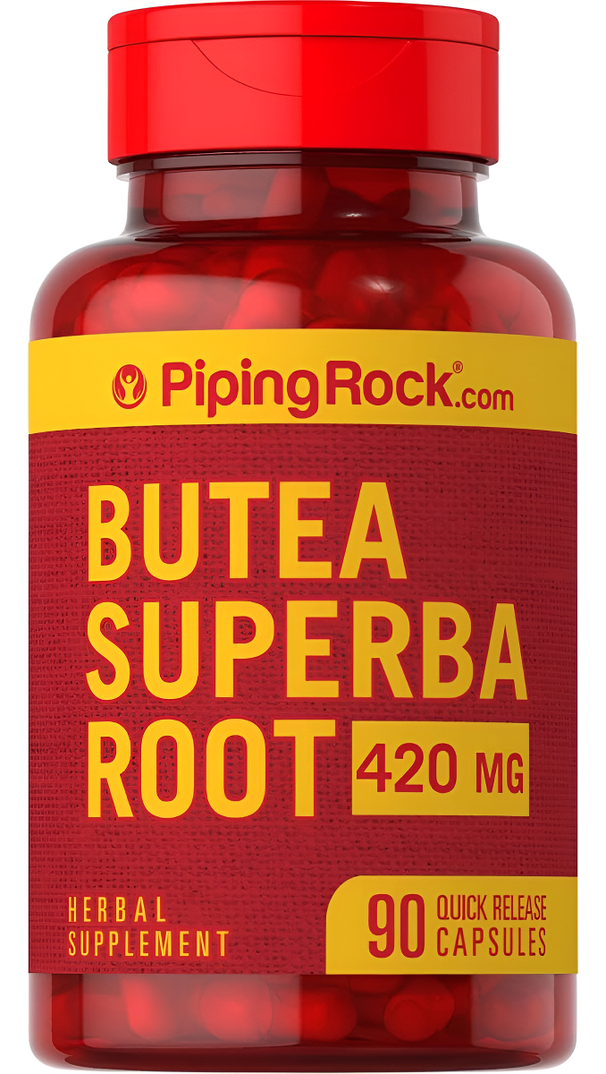 Piping Rock Butea Superba Root 420 Mg | 90 Cápsulas | Suplemento De Hierbas | Sin Omg, Sin Gluten