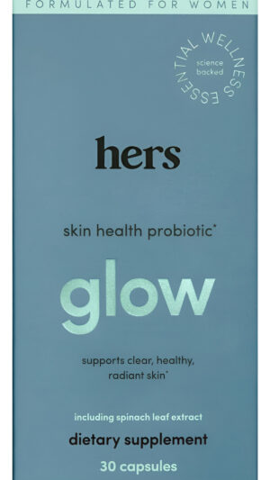 Hers Glow Supplement - Suplemento Probiótico Para Mujer Para La Piel - Sin Gluten, Sin Omg, Vegetariano - 30 Cápsulas