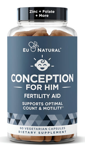 Eu Natural Conception Men Fertility Vitaminas, Suplemento Para La Fertilidad Masculina, 60 Cápsulas Blandas Veganas