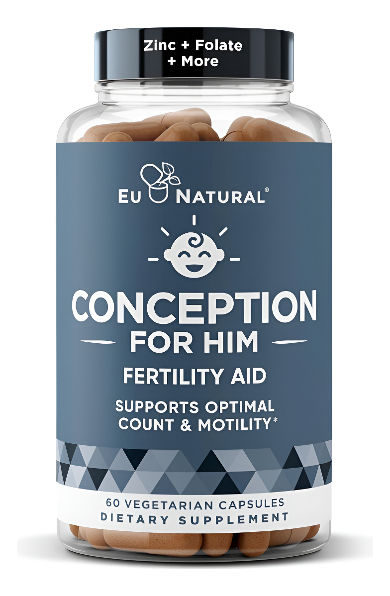 Eu Natural Conception Men Fertility Vitaminas, Suplemento Para La Fertilidad Masculina, 60 Cápsulas Blandas Veganas