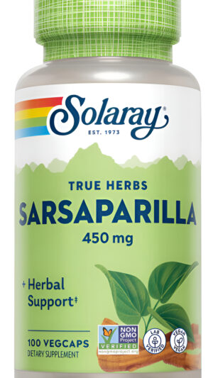 Solaray Raíz De Zarzaparrilla De 450 Mg Soporte Tradicional A Base De Hierbas, 100 Cápsulas