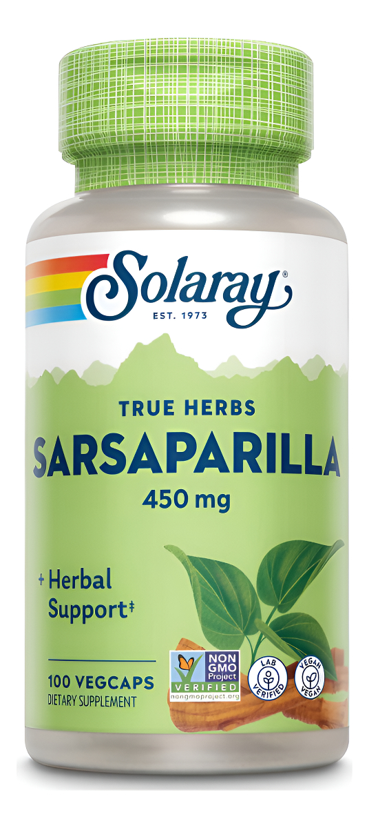Solaray Raíz De Zarzaparrilla De 450 Mg Soporte Tradicional A Base De Hierbas, 100 Cápsulas