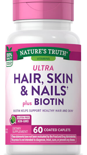 Vitaminas Para El Cabello, La Piel Y Las Uñas, 60 Cápsulas | Con Biotina Y Colágeno | Suplemento Sin Omg Y Sin Gluten Para Mujeres Y Hombres | Por Na