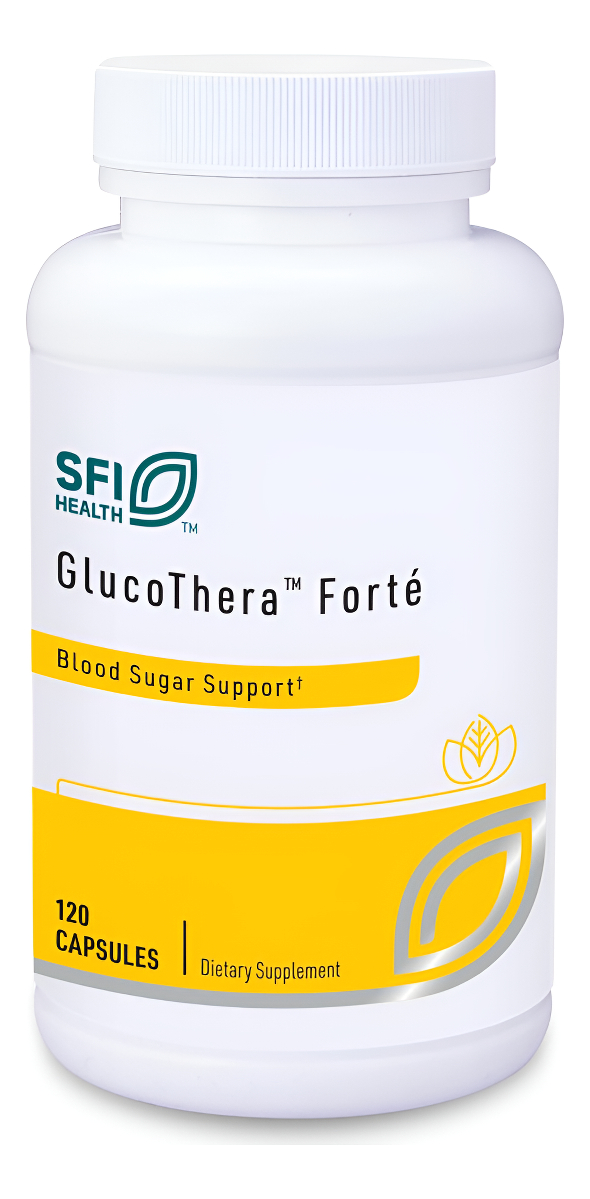 Klaire Labs Glucothera Forte - Apoya El Metabolismo Saludable, Complejo De Cromo Con 250 Mg De Ala, Cúrcuma Y Canela, S