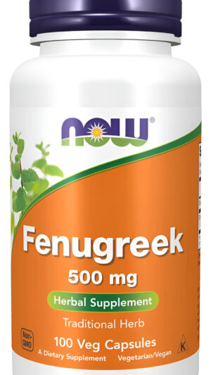 Now Suplementos, Alholva (trigonella Foenum-graecum) 500 Mg, Suplemento Herbario, 100 Cápsulas Vegetales