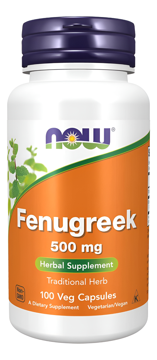 Now Suplementos, Alholva (trigonella Foenum-graecum) 500 Mg, Suplemento Herbario, 100 Cápsulas Vegetales