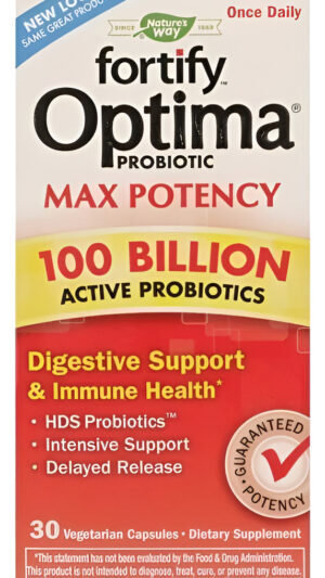 Fortifiy Optima Probiotic Max Potencia Apoyo Digestivo 30cap