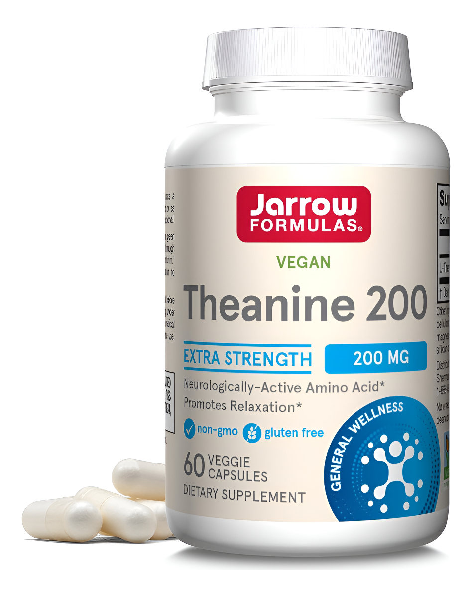 Jarrow Formulas Teanina 200 Mg, Aminoácido Neurológicamente Activo, Que Se Encuentra En El Té Verde, Promueve La Relaja