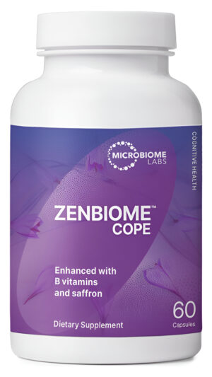 Microbiome Labs Zenbiome Cope - Suplemento Probiótico De Apoyo Al Estado De Ánimo Con Vitamina B6, B12 Y Extracto De Az