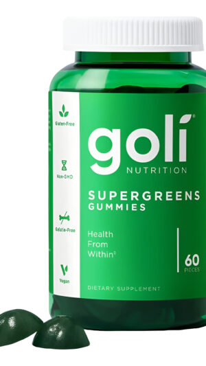 Goli Supergreens - Gomitas De Vitaminas, 60 Unidades, Con Vitaminas Y Minerales Esenciales Salud Desde Dentro (a Base D
