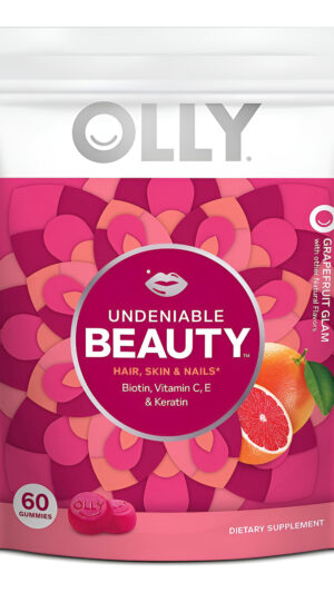 Olly Undeniable Beauty 60 Gomitas De Belleza Para El Cabello, Piel, Uñas, Con Biotina, Vitamina C, Queratina