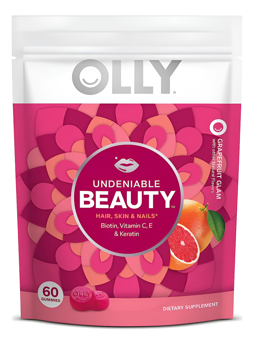 Olly Undeniable Beauty 60 Gomitas De Belleza Para El Cabello, Piel, Uñas, Con Biotina, Vitamina C, Queratina