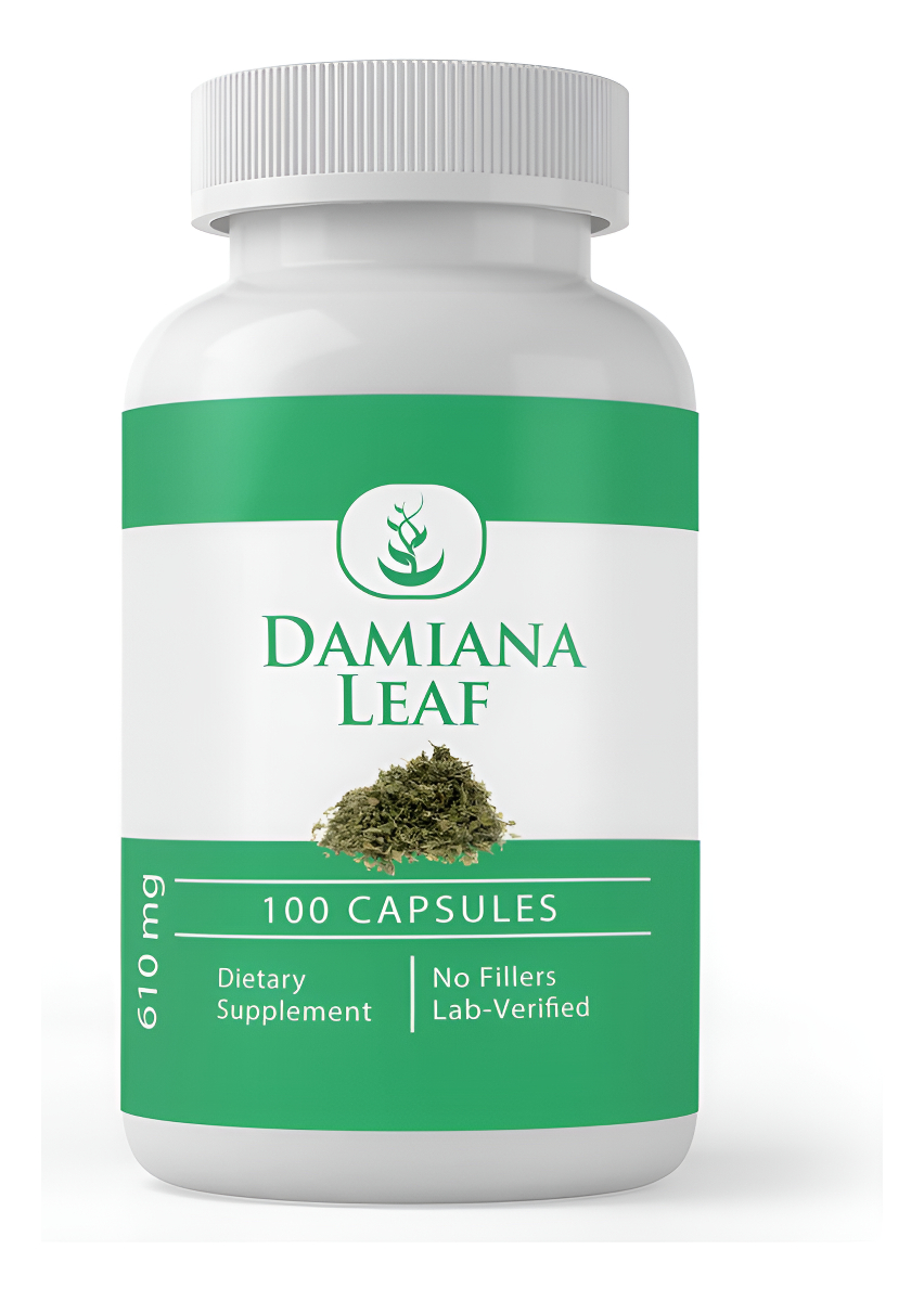 Pure Organic Ingredients Hoja De Damiana De Ingredientes Originales Puros, 100 Cápsulas