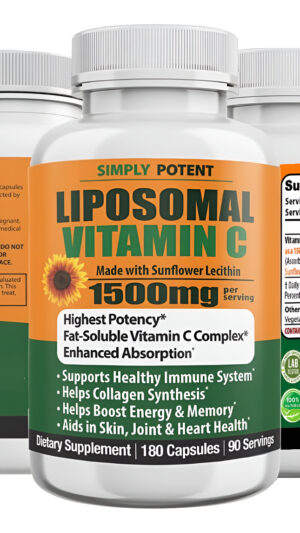 Vitamina C Liposomal Simply Potent 1500 Mg - 180 Cápsulas, Vitamina C Antioxidante Con Ácido Ascórbico