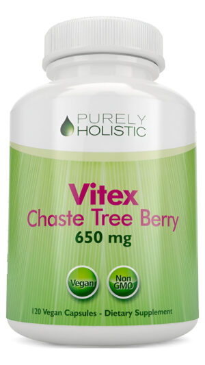 Purely Holistic Chasteberry Vitex Suplemento 650mg  4 Meses De Suministro  120 Cápsulas Veganas  Agnus-castus Castus