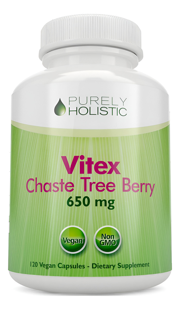 Purely Holistic Chasteberry Vitex Suplemento 650mg 4 Meses De Suministro 120 Cápsulas Veganas Agnus-castus Castus