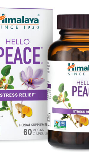 Himalaya Hello Peace, Suplemento Herbario Diario Para Aliviar El Estrés, Ashwagandha, Cúrcuma, Azafrán, Alivia El Nervi