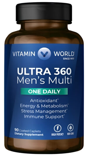 Vitamin World Multivitamínico Ultra 360 Para Hombres One Daily 90 Cápsulas Recubiertas