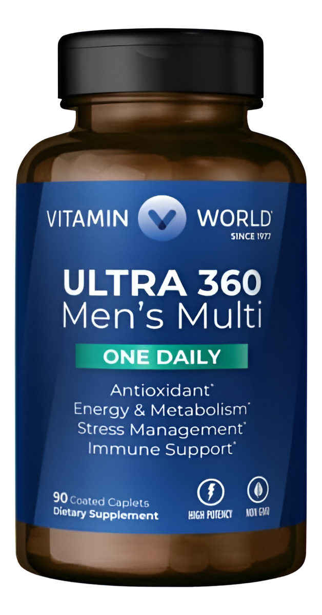 Vitamin World Multivitamínico Ultra 360 Para Hombres One Daily 90 Cápsulas Recubiertas