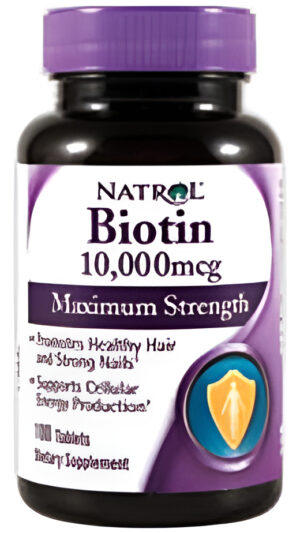 Natrol Biotina, Fuerza Máxima, 10,000 Mcg Comprimidos 100 Ea (paquete De 6)
