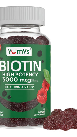 Yumvs - 60 Gomitas De Biotina De 5000 Mcg, Vitaminas Para El Cabello, Piel Y Uñas Para Hombres Y Mujeres