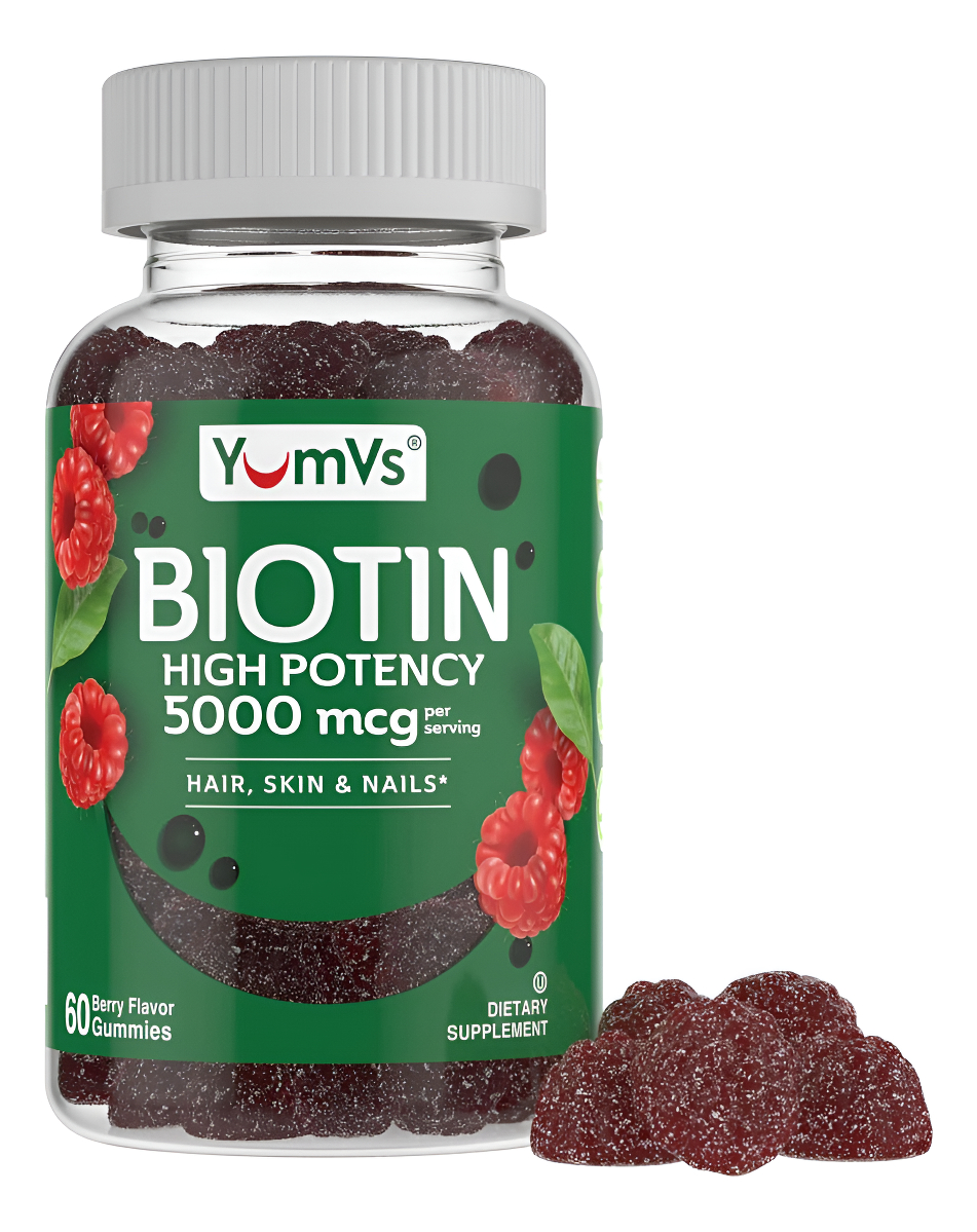 Yumvs - 60 Gomitas De Biotina De 5000 Mcg, Vitaminas Para El Cabello, Piel Y Uñas Para Hombres Y Mujeres