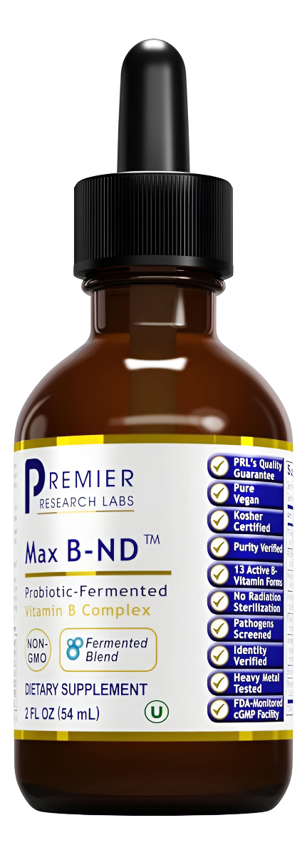 Premier Research Labs Max B-nd Líquido De Complejo De Vitamina B Suplemento Inmunológico Y Suprarrenal - 2 Onzas