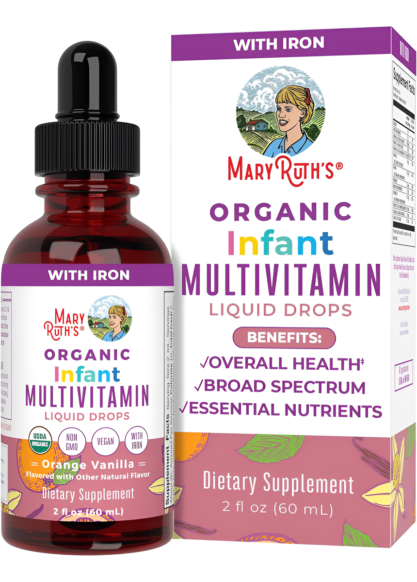 Maryruth's - Multivitamínico Con Hierro Para Bebés | Usda Organic | Gotas Líquidas Multivitamínicas Para Bebés De 6 A 1