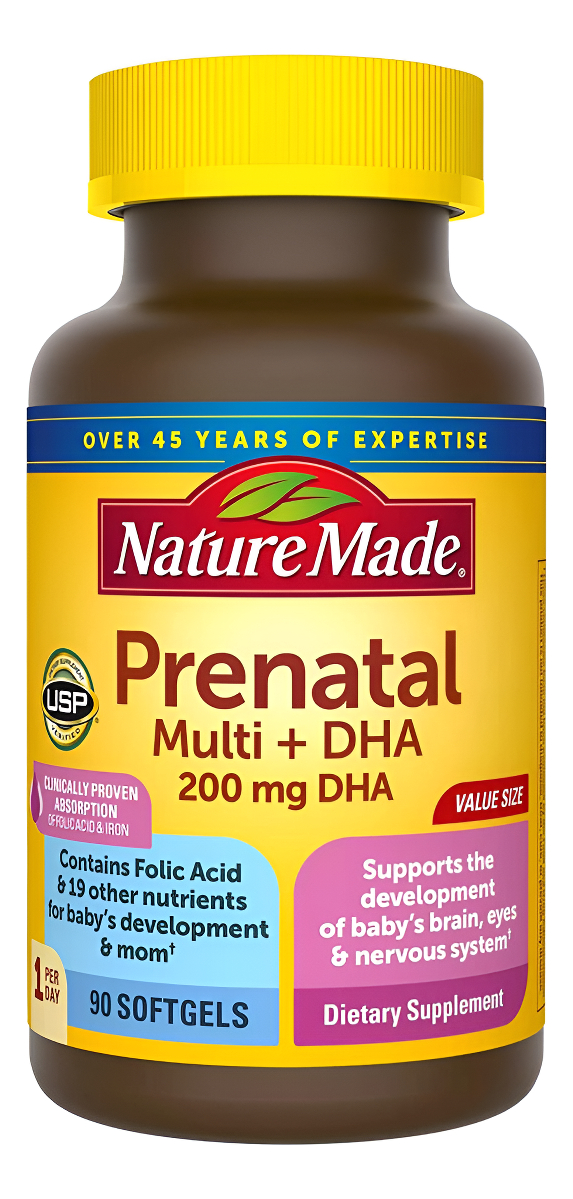 Vitamina Prenatal Dha Softgel Con Ácido Fólico, Yodo Y Zinc,