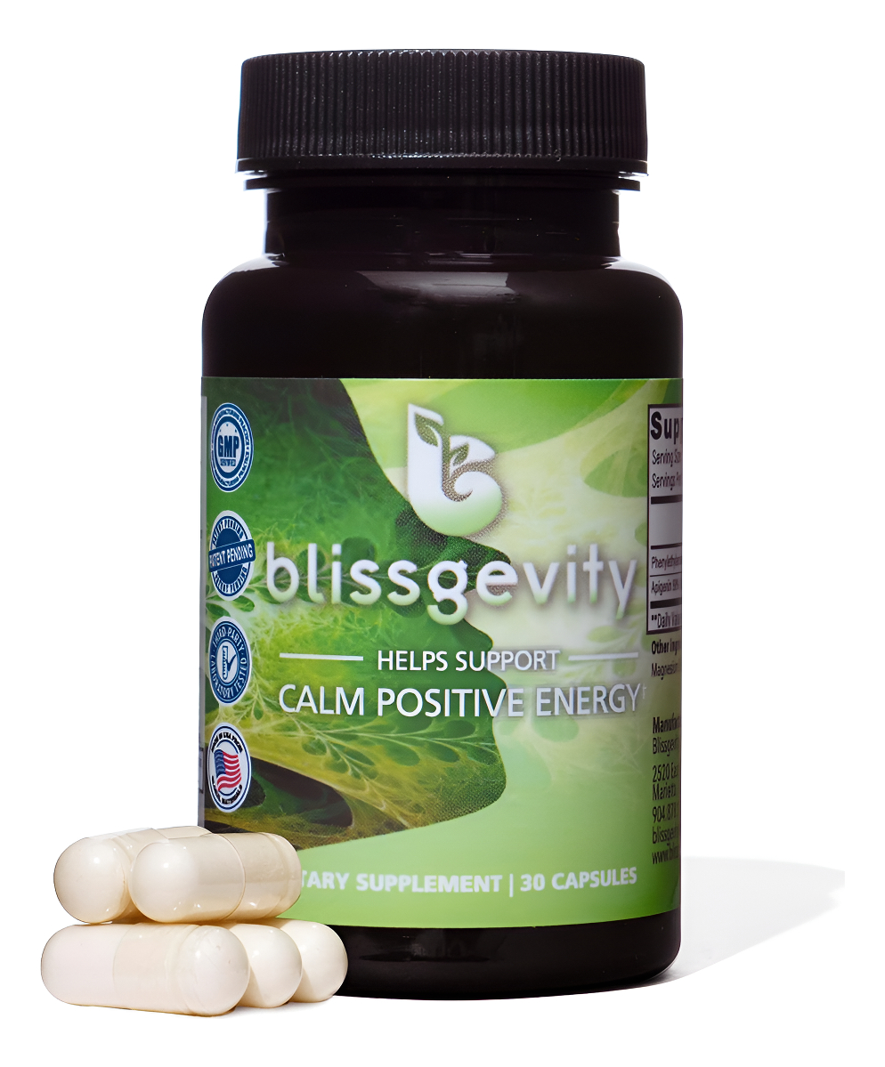 Blissgevity Apigenina De 150 Mg Feniletilamina Suplemento De Apoyo Del Estado De Ánimo, 30 Cápsulas