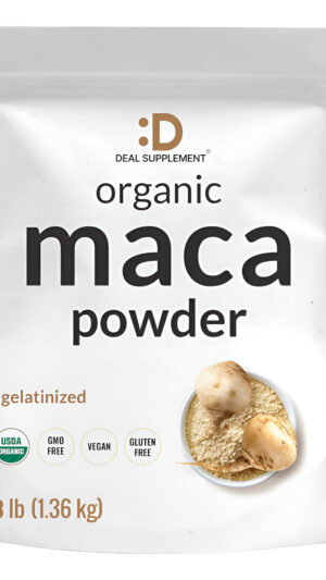 Polvo De Raíz De Maca Peruana Orgánica, 3 Libras, Forma Gelatinizada De Fácil Digestión, Suplemento De Superalimentos A