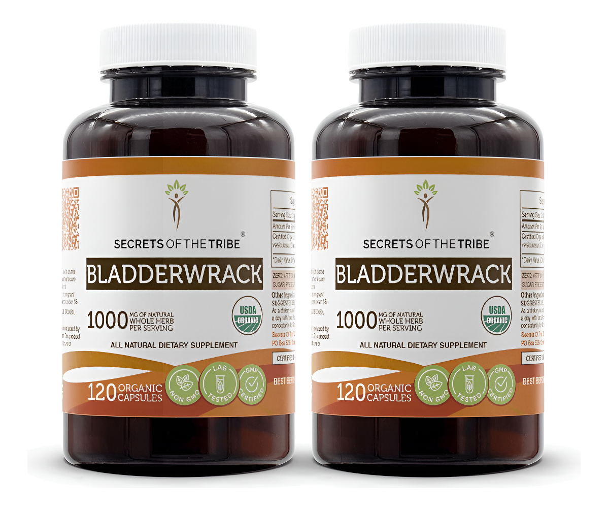 Secrets Of The Tribe Bladderwrack 120 Cápsulas (2 Uds.), 1000 Mg, Bladderwrack (fucus Vesiculosus) Planta Seca (2 X 120