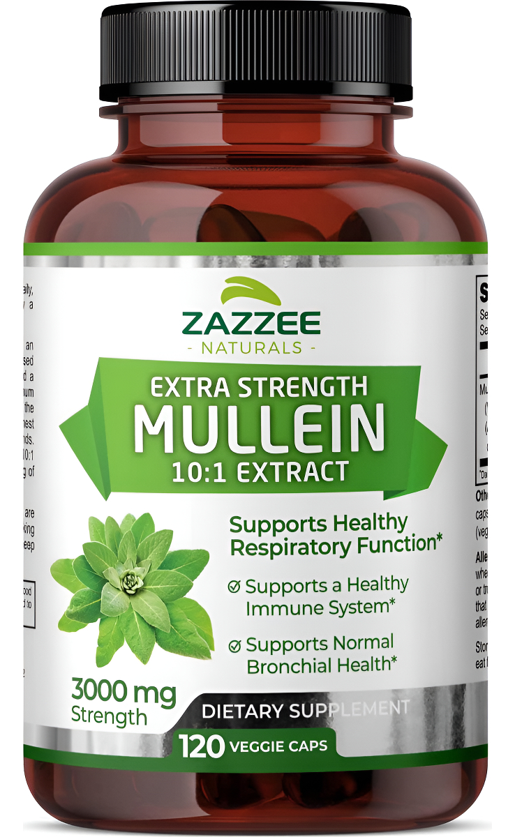 Zazzee Extracto De Gordolobo Extra Fuerte 10:1, 3000 Mg De Fuerza, 120 Cápsulas Veganas, Suministro De 4 Meses, Extract