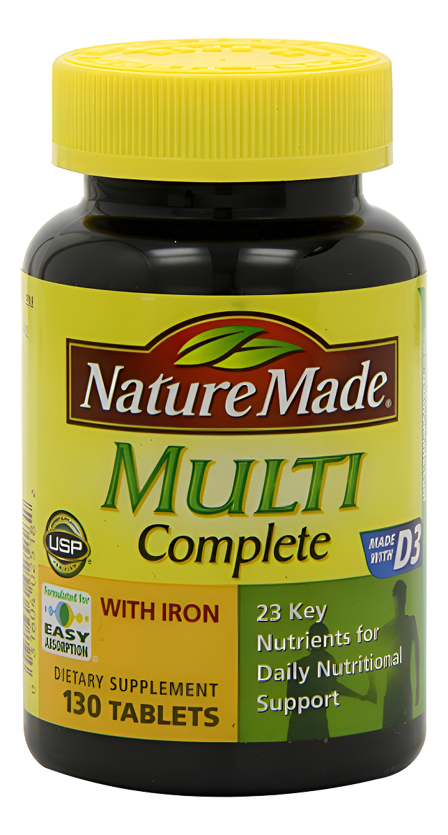 Nature Made Multi Suplemento De Vitaminas Y Minerales, Incluye Hierro, 130 Comprimidos (paquete De 5)