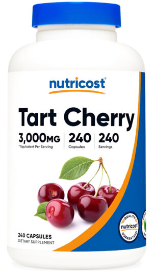 Nutricost Extracto De Cereza Ácida 3000 Mg, 240 Cápsulas Vegetarianas, Sin Gluten, Sin Omg