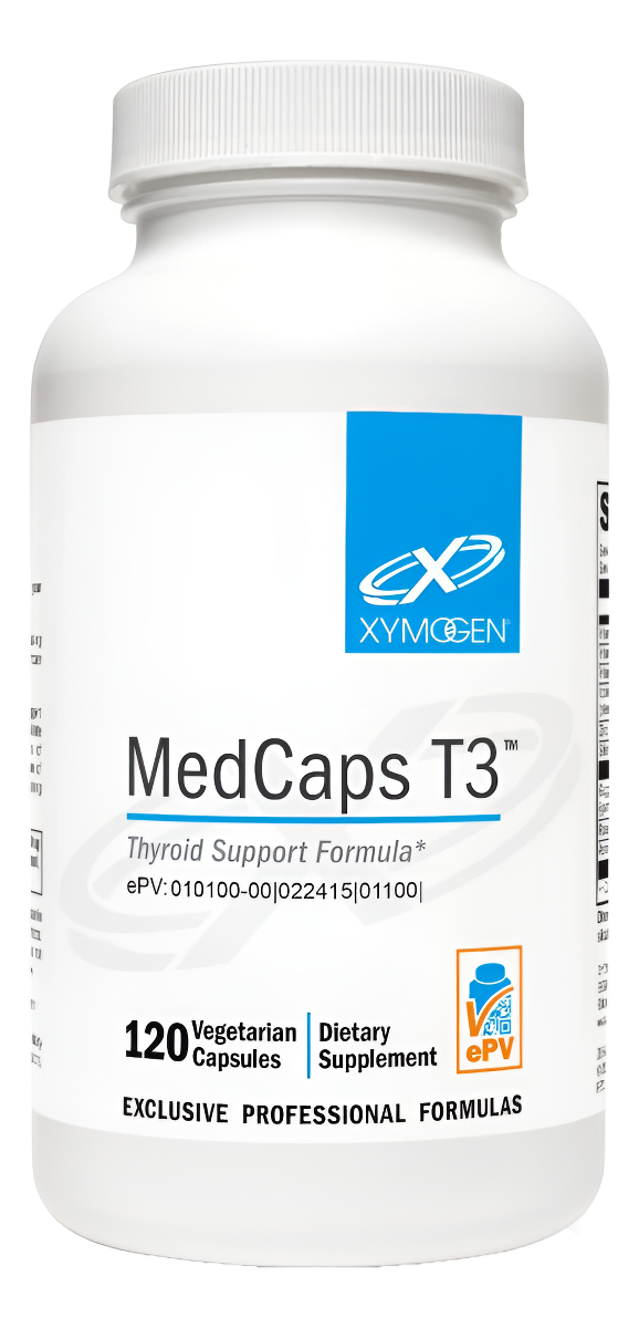 Xymogen Medcaps T3 - Fórmula De Apoyo Para La Tiroides Con Vitaminas + Hierbas, Selenio, Zinc, Vitamina E + C, Ashwagan