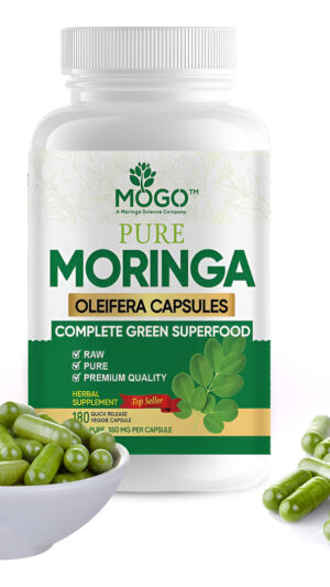 Mogo 180 Cápsulas De Polvo De Moringa Orgánica | Suplemento Para Energía, Inmunidad Y Salud Articular