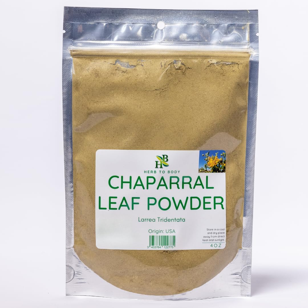 Herb To Body Polvo De Hoja De Chaparral Premium (larrea Tridentata) - Bolsa Resellable De 4 Onzas | Suplemento Herbario Premium